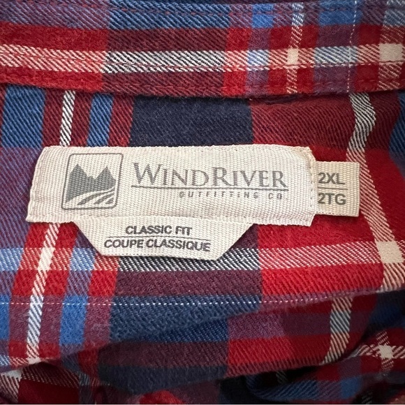 Windriver Red Plaid Button Down Shirt 100% Cotton Size 2XL - Picture 7 of 11